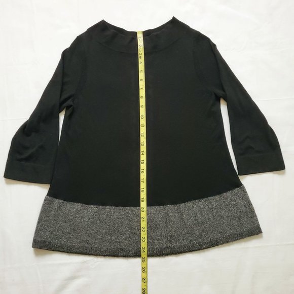 Anthropologie Angel Of The North Evi Cashmere Blend Black Pullover Sweater Small - Picture 8 of 13